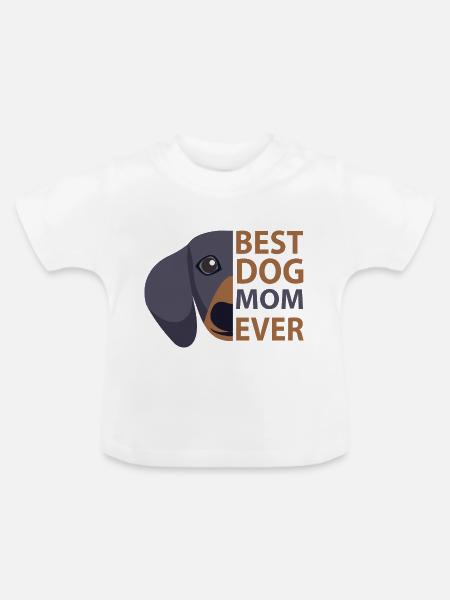 Dog Hund - Baby Bio-T-Shirt mit Rundhals - Weiß