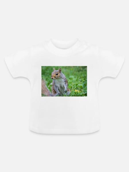Grauhörnchen Sciurus carolinensis - Baby Bio-T-Shirt mit Rundhals - Weiß