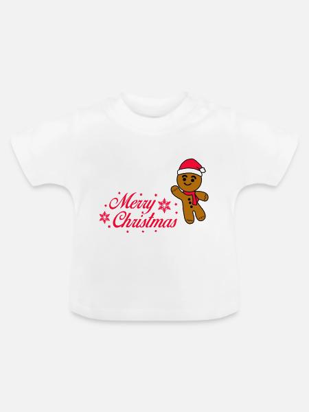 Lebkuchenmann - Baby Bio-T-Shirt mit Rundhals - Weiß