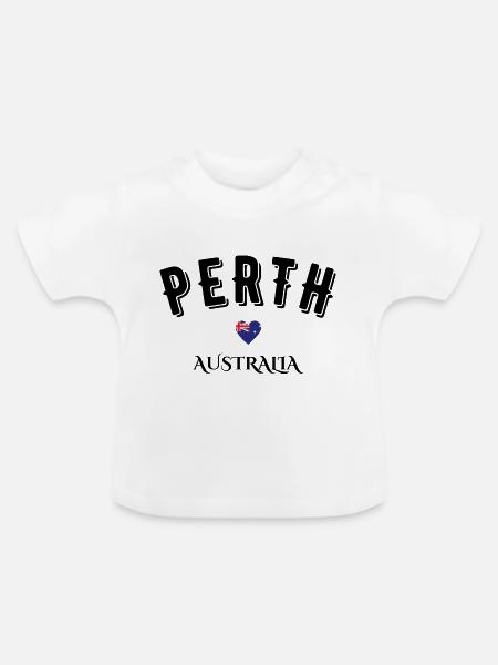 Perth Australien - Baby Bio-T-Shirt mit Rundhals - Weiß