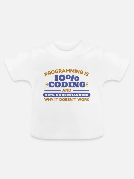 Programmieren - Baby Bio-T-Shirt mit Rundhals - Weiß