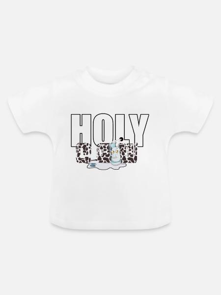 Milch - Kuh - Baby Bio-T-Shirt mit Rundhals - Weiß