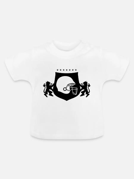 football helmet - Baby Bio-T-Shirt mit Rundhals - Weiß