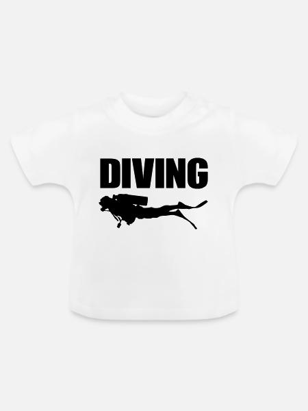 Diving - Baby Bio-T-Shirt mit Rundhals - Weiß