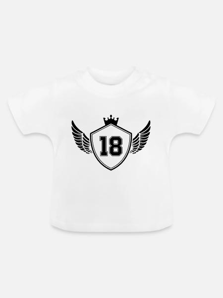 18 wappen - Baby Bio-T-Shirt mit Rundhals - Weiß