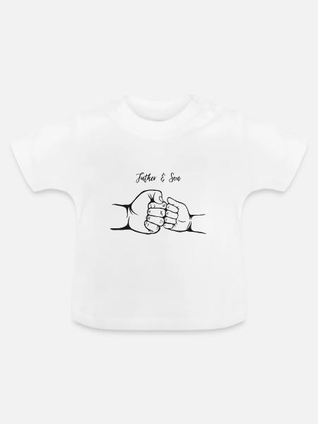 Father & Son - Baby Bio-T-Shirt mit Rundhals - Weiß