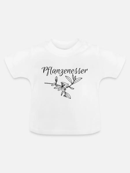 Pflanzenesser - Baby Bio-T-Shirt mit Rundhals - Weiß