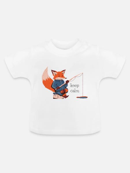 keep calm Fuchs - fox - Baby Bio-T-Shirt mit Rundhals - Weiß
