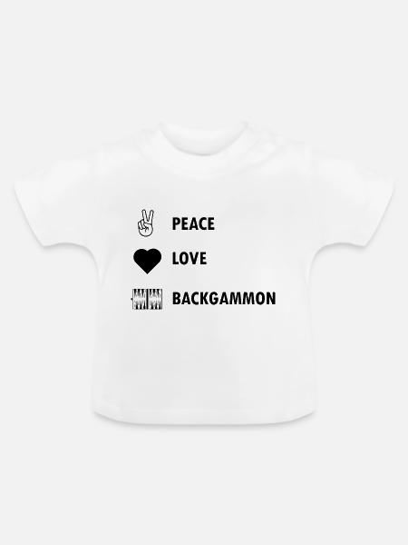boardgame chess backgammon game night - Baby Bio-T-Shirt mit Rundhals - Weiß
