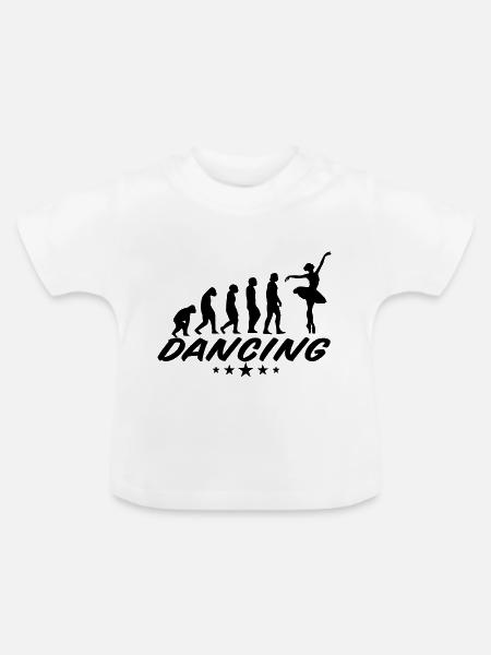 Dancing Dance Music - Baby Bio-T-Shirt mit Rundhals - Weiß
