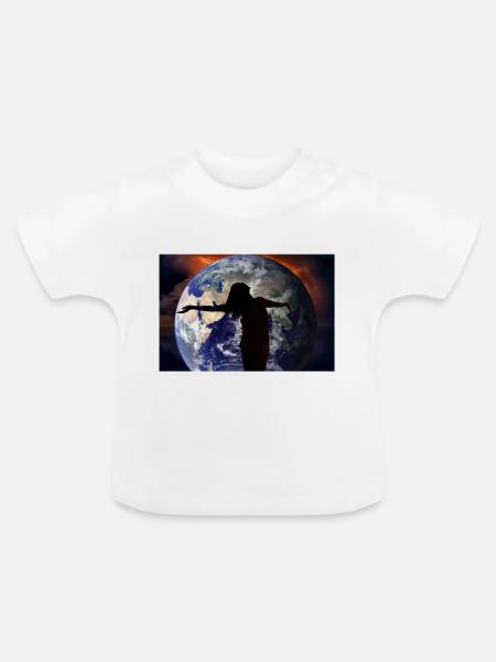Schatten über der Welt. - Baby Bio-T-Shirt mit Rundhals - Weiß