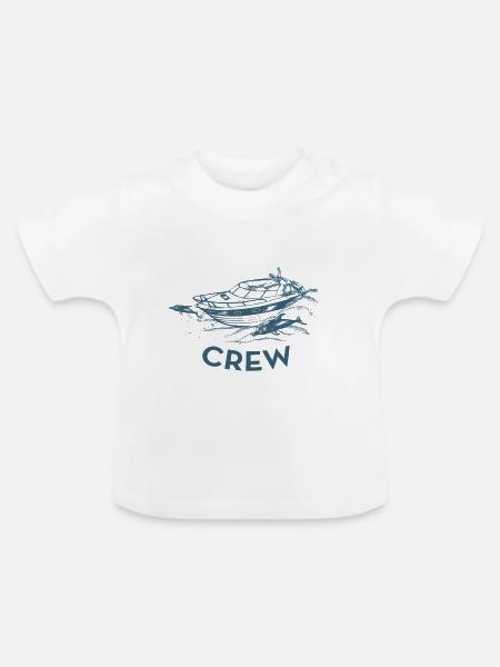 Motorboot Crew - Baby Bio-T-Shirt mit Rundhals - Weiß