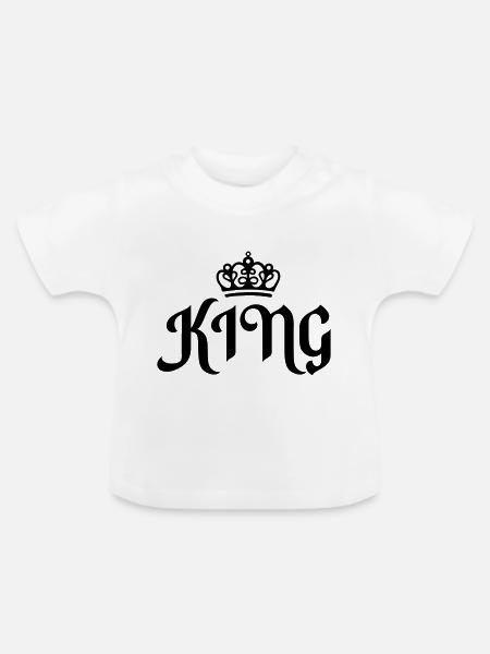 king - Baby Bio-T-Shirt mit Rundhals - Weiß