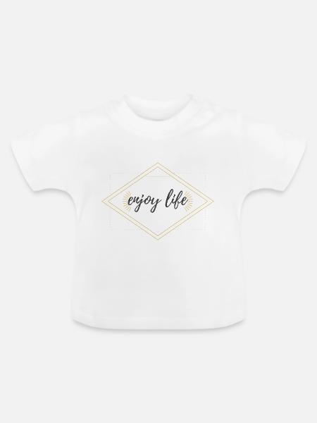 enjoy life - Baby Bio-T-Shirt mit Rundhals - Weiß