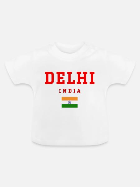 Delhi Indien - Baby Bio-T-Shirt mit Rundhals - Weiß