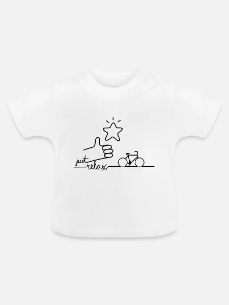 Entspannen Sie sich zuerst - Baby Bio-T-Shirt mit Rundhals - Weiß