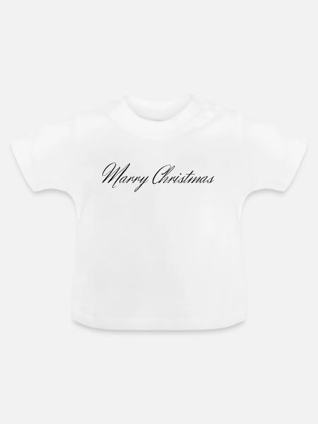 Marry Christmas - Baby Bio-T-Shirt mit Rundhals - Weiß