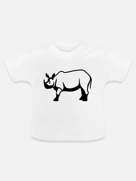 Nashorn - Baby Bio-T-Shirt mit Rundhals - Weiß