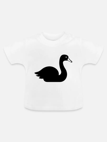 Schwan - Baby Bio-T-Shirt mit Rundhals - Weiß