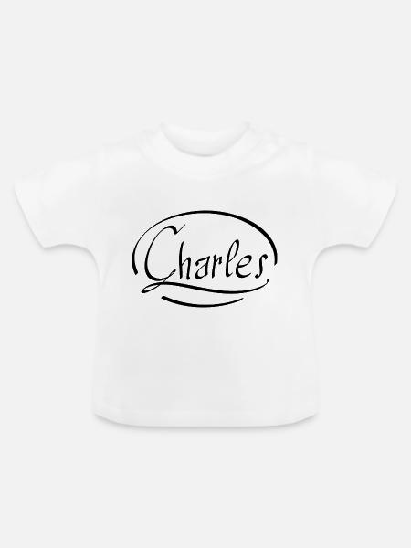 Charles - Baby Bio-T-Shirt mit Rundhals - Weiß