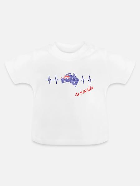 Australien - Australia - Baby Bio-T-Shirt mit Rundhals - Weiß