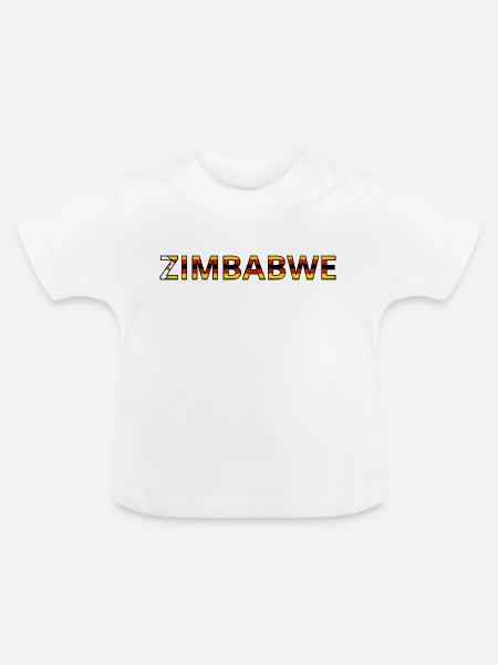 Flagge von Simbabwe - Baby Bio-T-Shirt mit Rundhals - Weiß