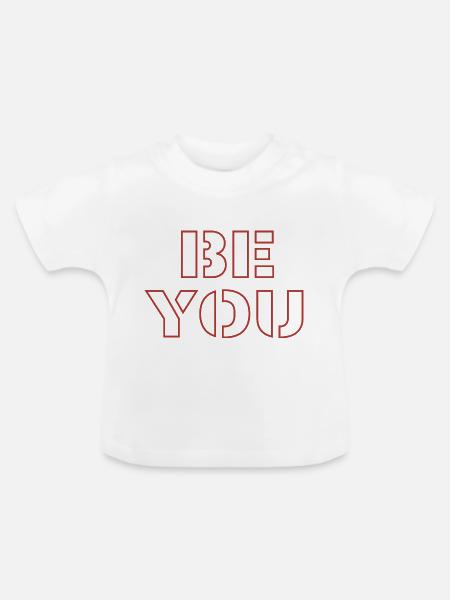 Be you - Baby Bio-T-Shirt mit Rundhals - Weiß
