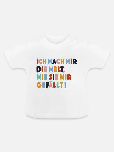 ich mache mir - Baby Bio-T-Shirt mit Rundhals - Weiß