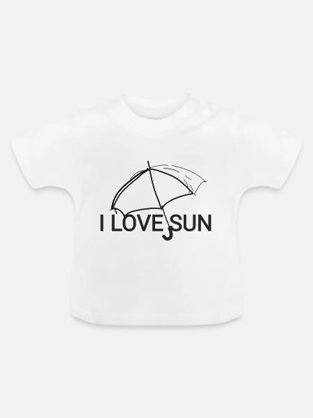 Ich liebe Sonne - Baby Bio-T-Shirt mit Rundhals - Weiß