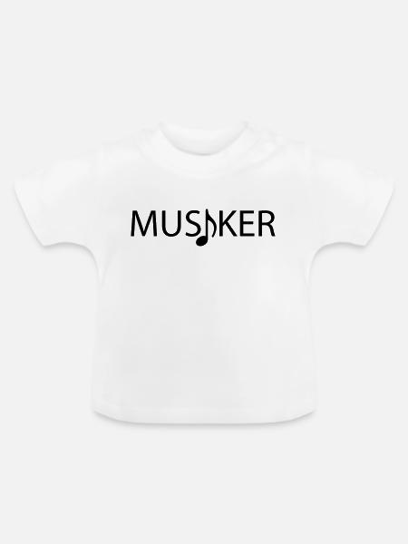 Musiker Logo mit Note - Baby Bio-T-Shirt mit Rundhals - Weiß
