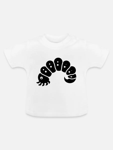 Raupe - Baby Bio-T-Shirt mit Rundhals - Weiß