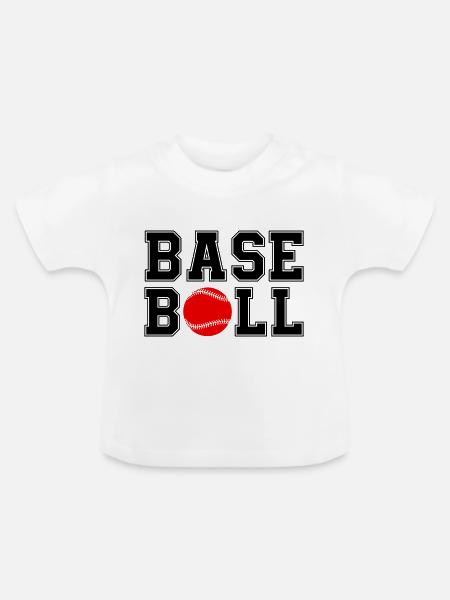 baseball - Baby Bio-T-Shirt mit Rundhals - Weiß
