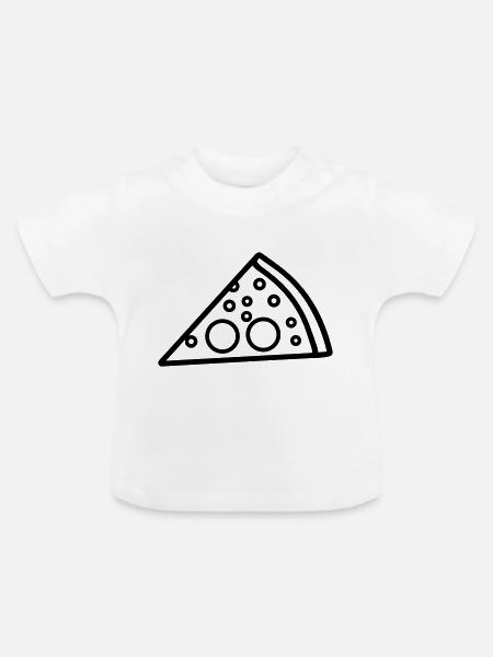 Pizzastück - Baby Bio-T-Shirt mit Rundhals - Weiß