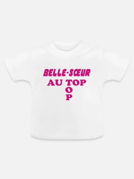 Schwägerin an der Spitze - Baby Bio-T-Shirt mit Rundhals - Weiß