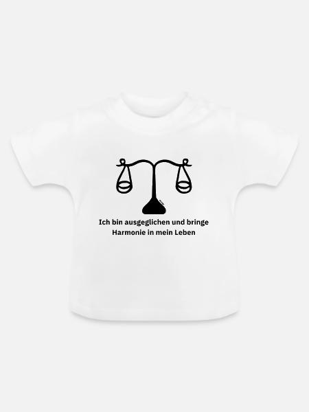 Sternzeichen Waage - Baby Bio-T-Shirt mit Rundhals - Weiß