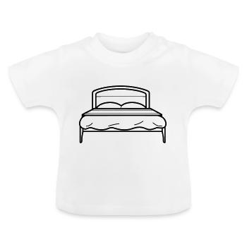 lit - T-shirt bio col rond Bébé - blanc - Devant