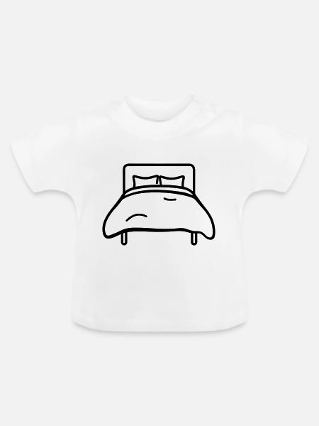 Bett - Baby Bio-T-Shirt mit Rundhals - Weiß