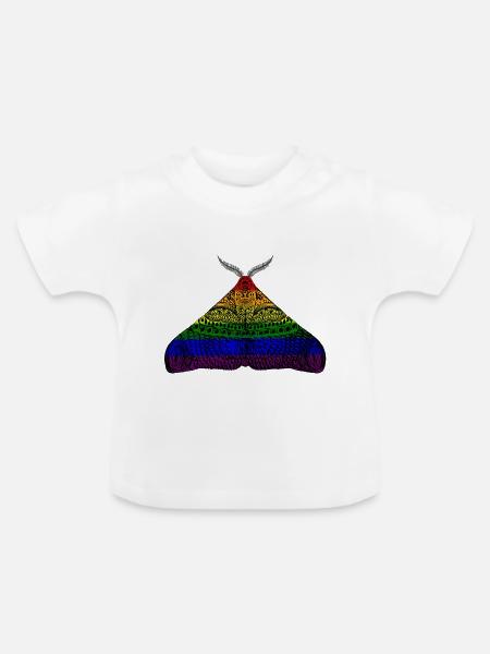 Pride Motte Motiv A - Baby Bio-T-Shirt mit Rundhals - Weiß