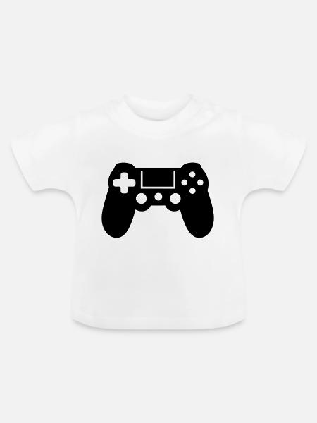 Videospiel-Controller - Baby Bio-T-Shirt mit Rundhals - Weiß