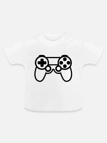 Videospiel-Controller - Baby Bio-T-Shirt mit Rundhals - Weiß