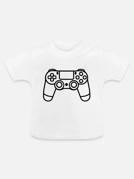 Videospiel-Controller - Baby Bio-T-Shirt mit Rundhals - Weiß