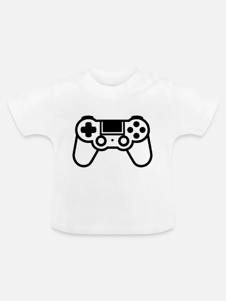 Videospiel-Controller - Baby Bio-T-Shirt mit Rundhals - Weiß