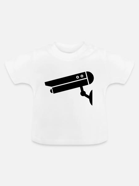 kamera icon - Baby Bio-T-Shirt mit Rundhals - Weiß