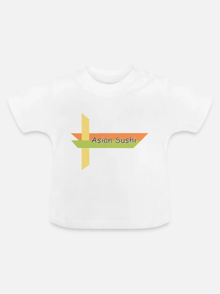 Asian Sushi - Baby Bio-T-Shirt mit Rundhals - Weiß
