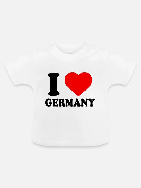 I love germany - Baby Bio-T-Shirt mit Rundhals - Weiß