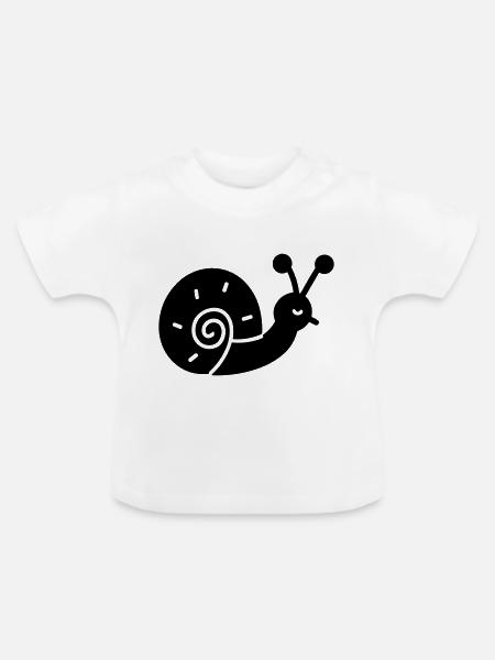 Schnecke - Baby Bio-T-Shirt mit Rundhals - Weiß