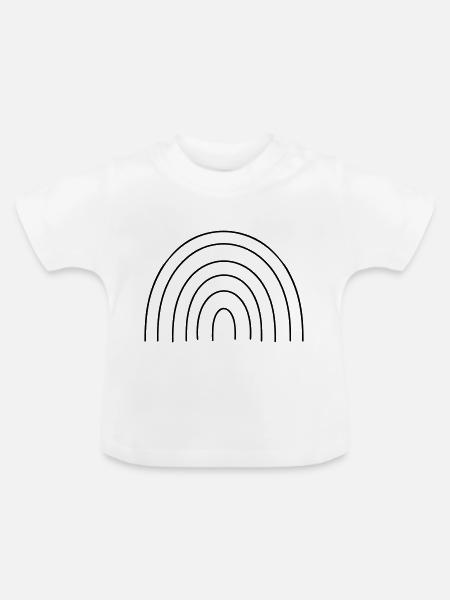 Regenbogen - Baby Bio-T-Shirt mit Rundhals - Weiß