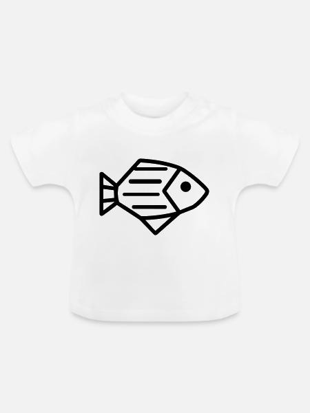 Fisch - Baby Bio-T-Shirt mit Rundhals - Weiß