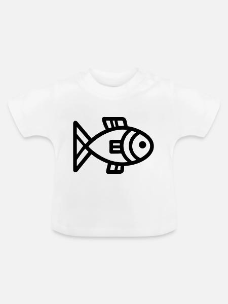 Fisch - Baby Bio-T-Shirt mit Rundhals - Weiß