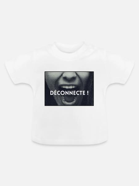 Nachricht - Trennen! - Baby Bio-T-Shirt mit Rundhals - Weiß